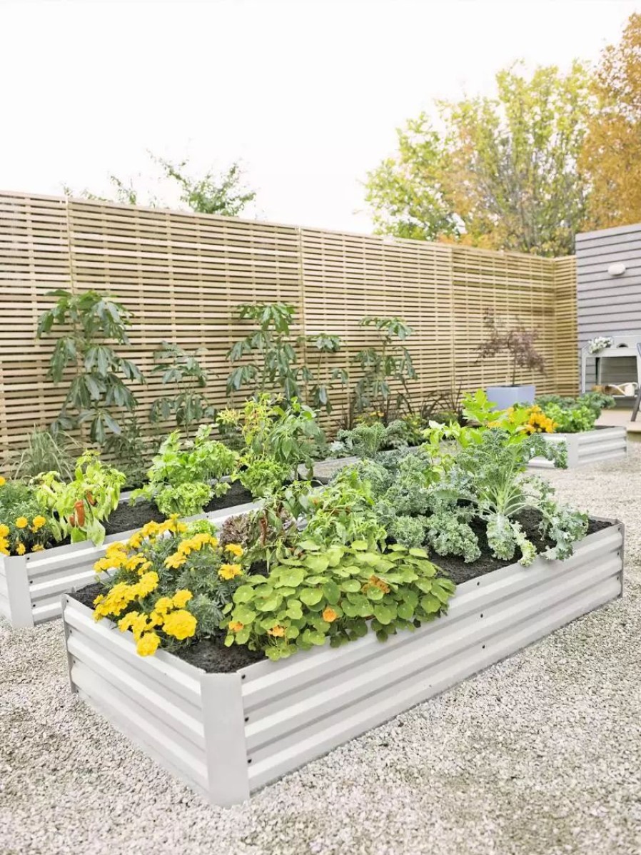 Planters & Raised Beds * | Gsc Demeter Corrugated Metal Raised Bed, 34 X 34