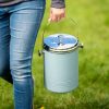 Home & Kitchen * | Gsc Large Painted Stainless Steel Compost Pail Teal