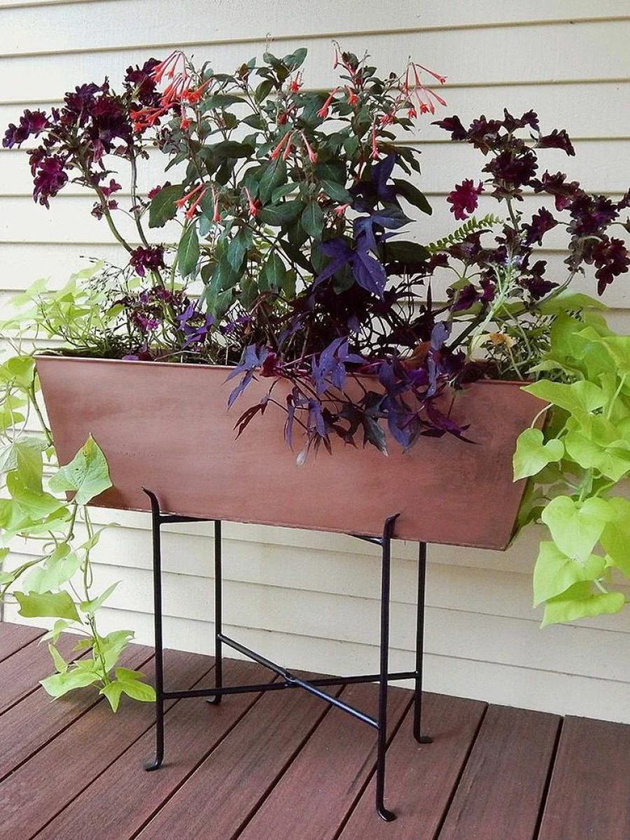 Planters & Raised Beds * | Gsc Achla Designs Plain Copper Plated Flower Box, Large