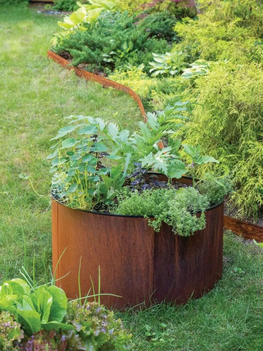 Planters & Raised Beds * | Gsc Birdies Corten Steel Round Raised Beds