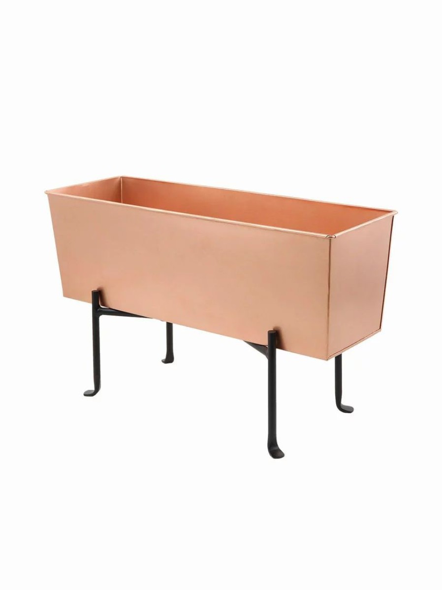 Planters & Raised Beds * | Gsc Achla Designs Copper Flower Box With Folding Stand