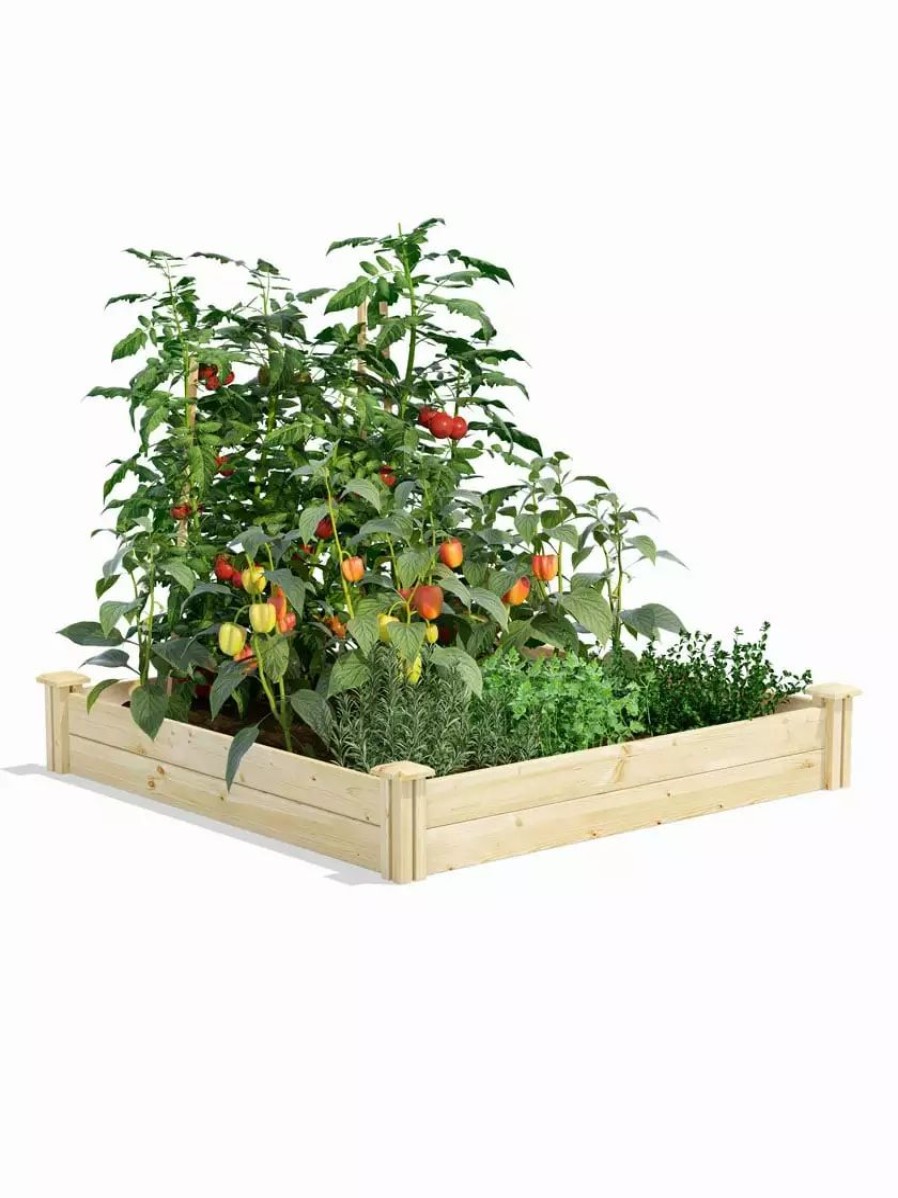 Planters & Raised Beds * | Gsc Pine Raised Garden Beds, 4'X4