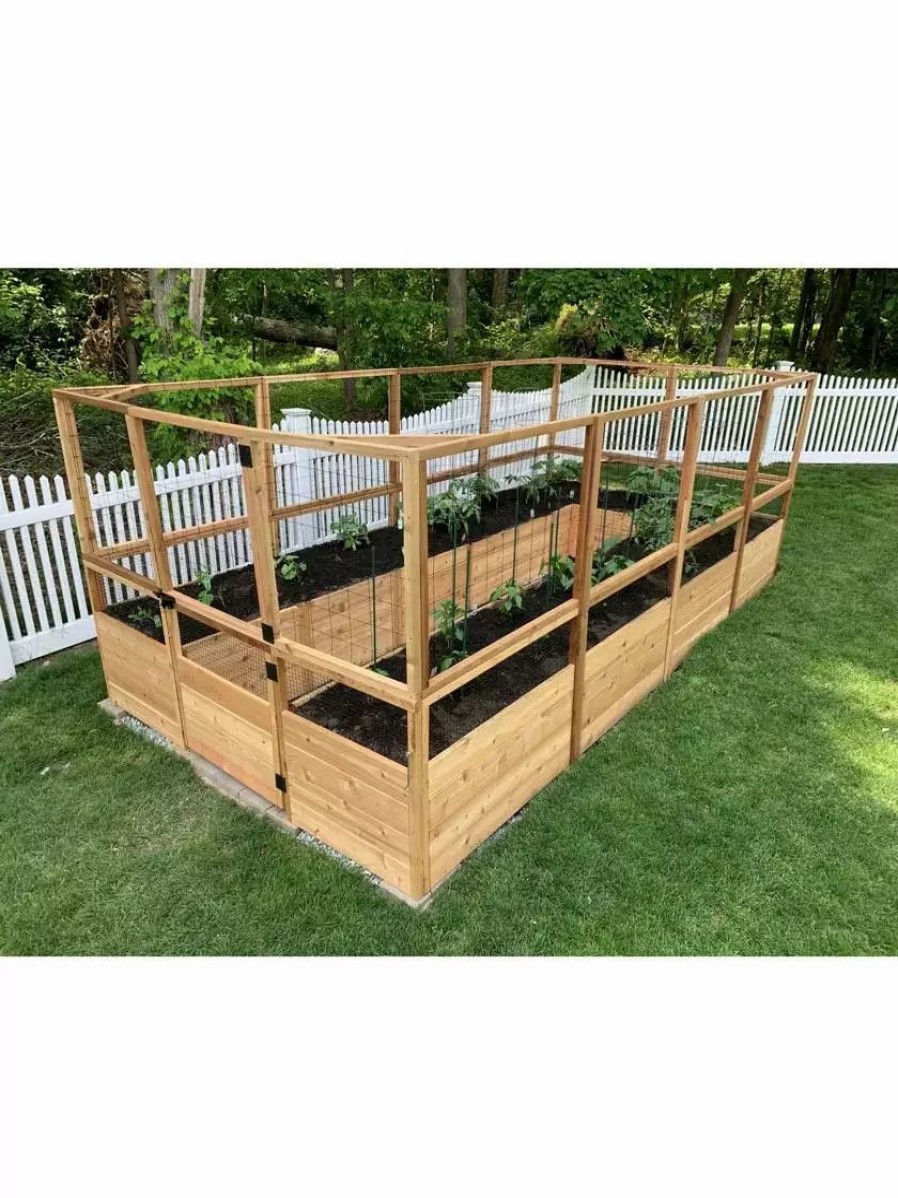 Planters & Raised Beds * | Gsc Garden In A Box With Deer Fence, 8 X 16