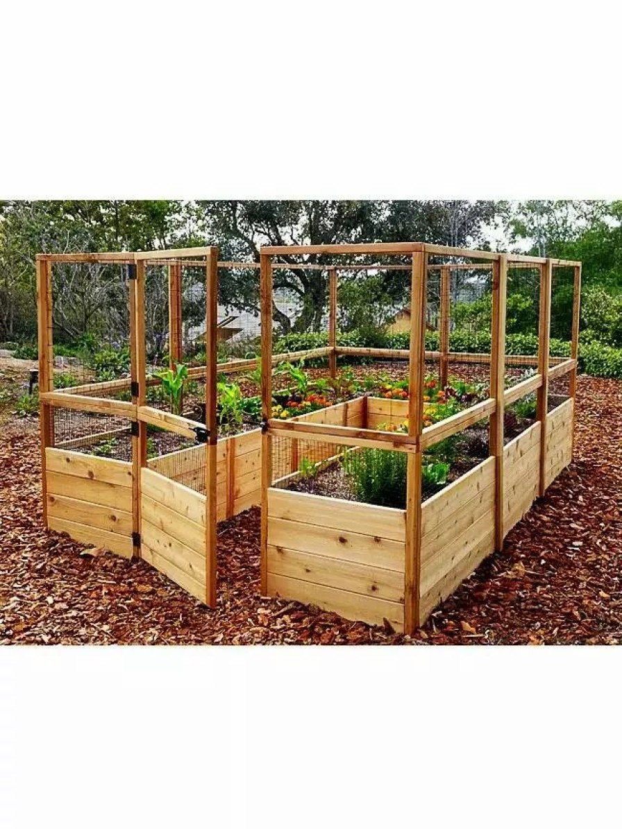 Planters & Raised Beds * | Gsc Garden In A Box With Deer Fence, 8 X 16