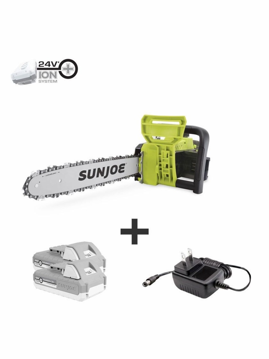 Landscaping Tools & Supplies * | Gsc Sun Joe 24V-X2-Cs16 48-Volt Ion+ Cordless Chain Saw Kit | 16-Inch | W/ 2 X 2.0-Ah Batteries And Charger