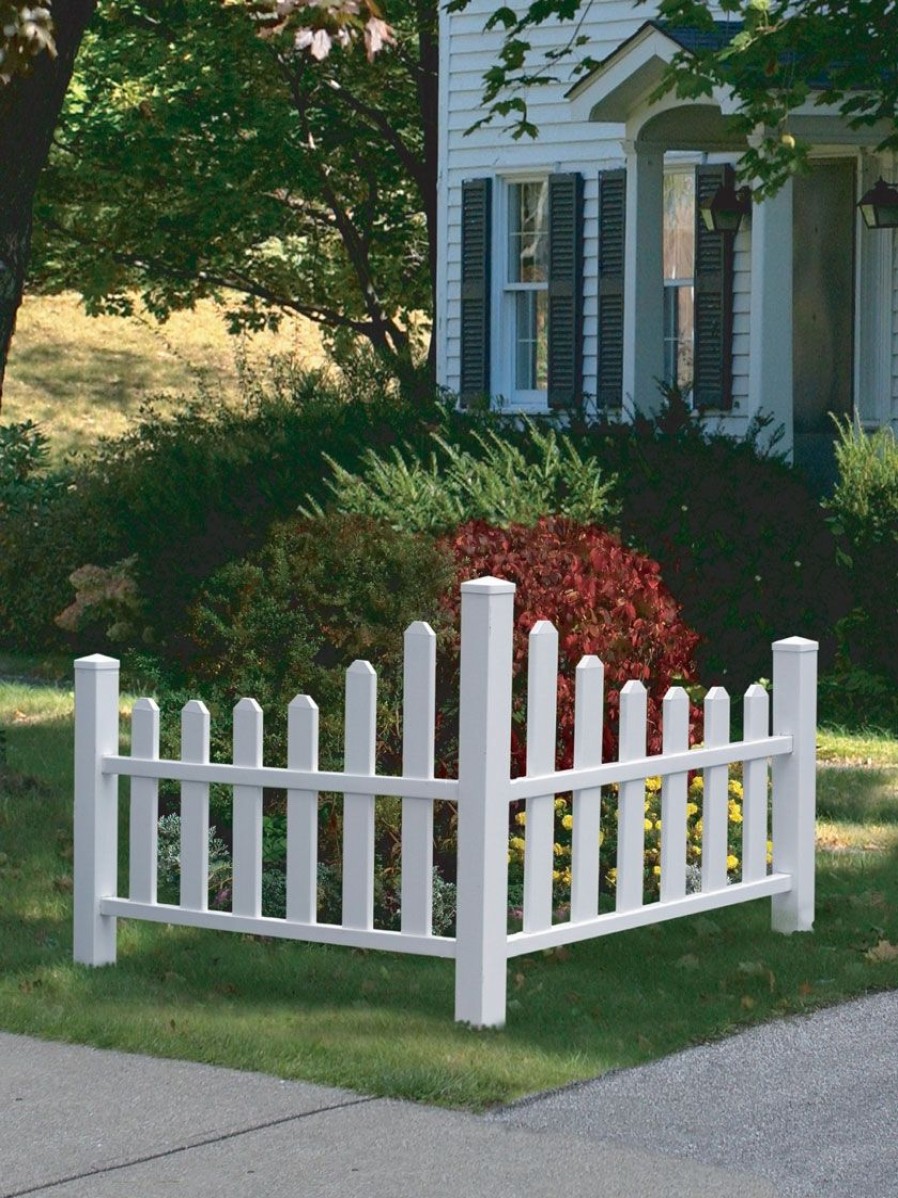 Landscaping Tools & Supplies * | Gsc Country Corner Vinyl Picket Fence