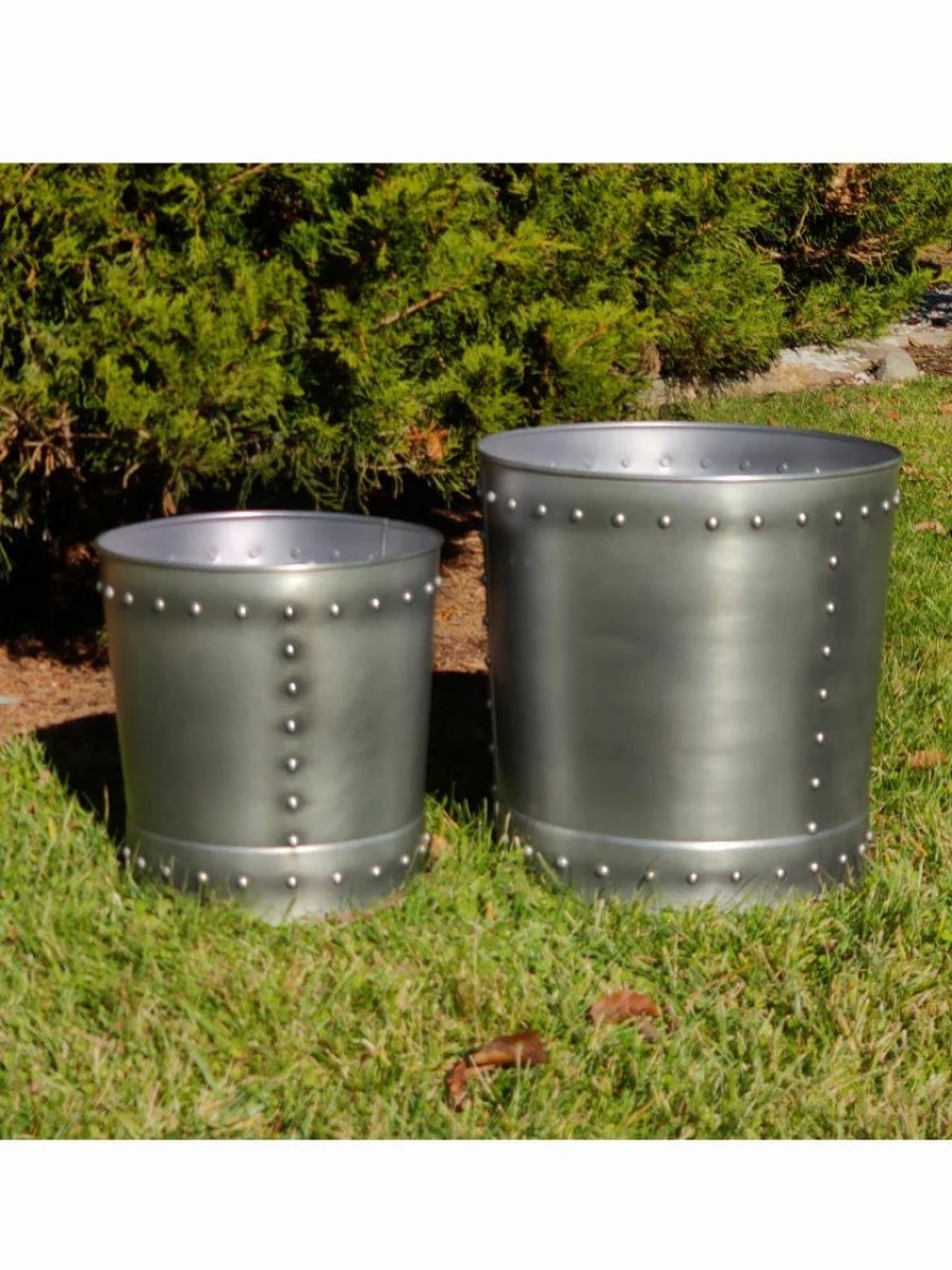 Planters & Raised Beds * | Gsc Riveted Planters, Set Of 2