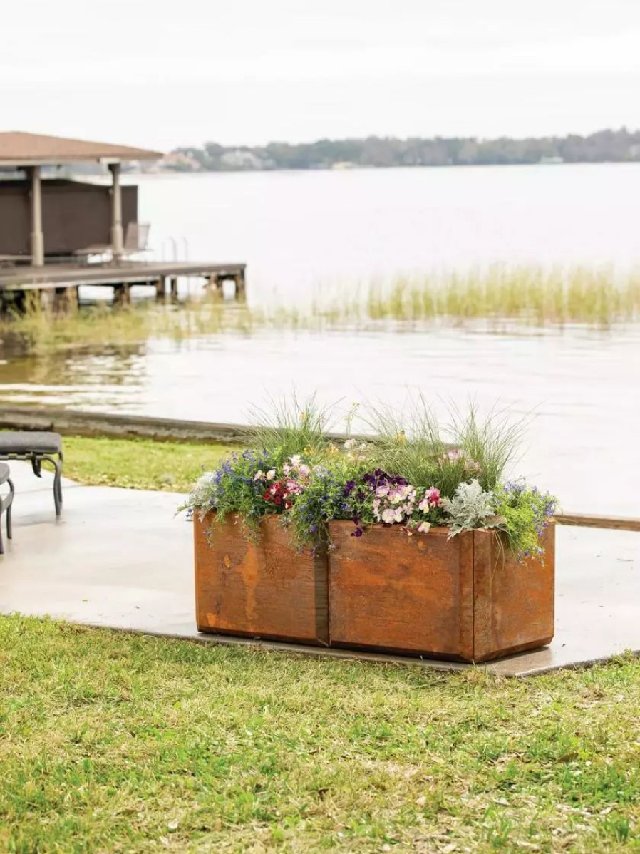 Planters & Raised Beds * | Gsc Corten Steel Modular Raised Bed, 2'X4